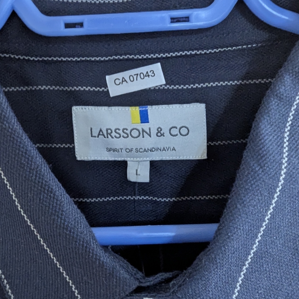 Navy Pinstripe Dress Shirt by - Picture 2 of 4